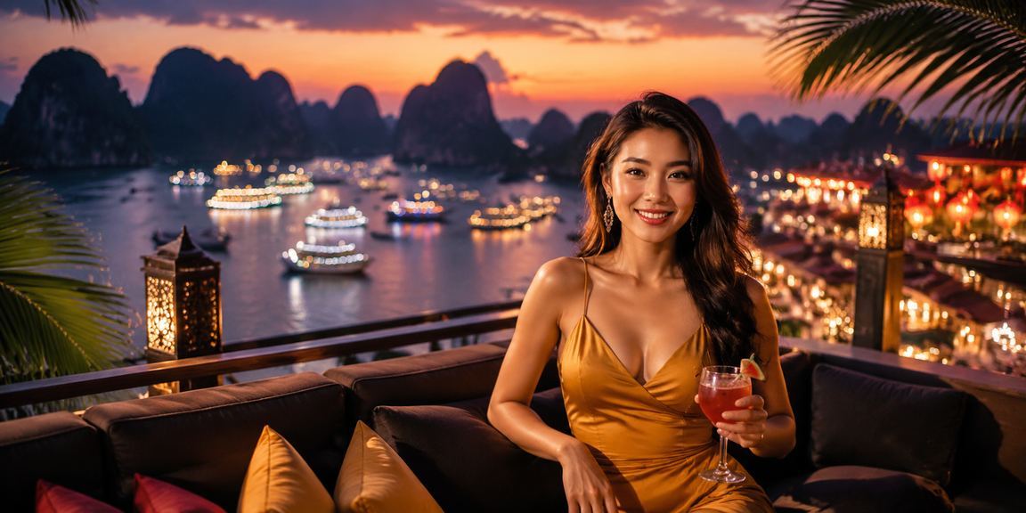 Người dùng tham gia cá cược và giải trí tại chợ đêm vịnh Hạ Long qua điện thoại di động