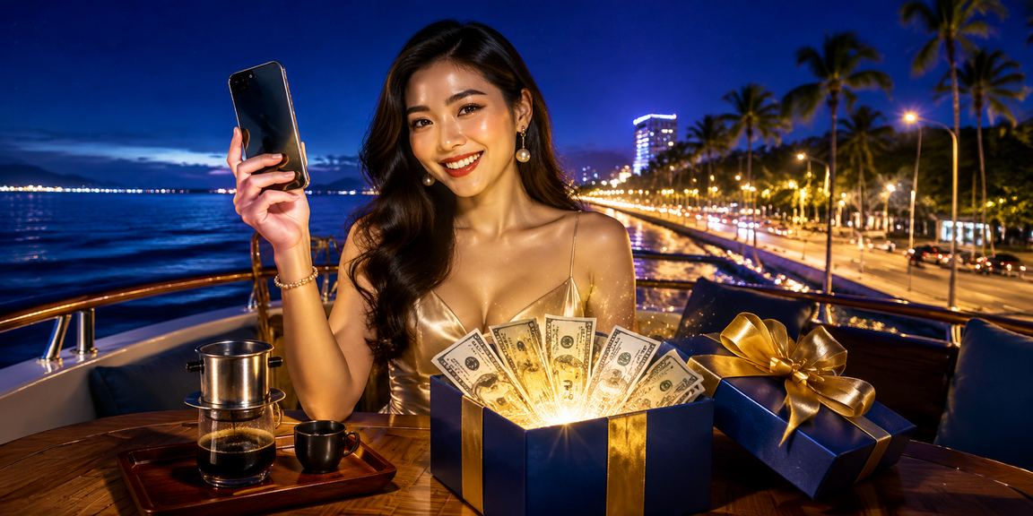 Người dùng Phan Thiết thao tác nạp tiền casino trên điện thoại bên tách cà phê